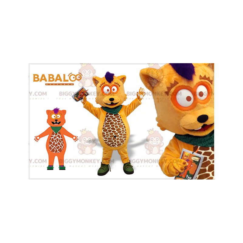 BIGGYMONKEY™ Orange Brun og Hvid Babaloo Beaver Bear Maskot