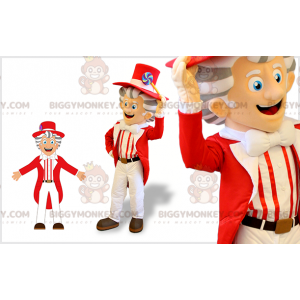 Very Stylish Man BIGGYMONKEY™ Mascot Costume With Red And White