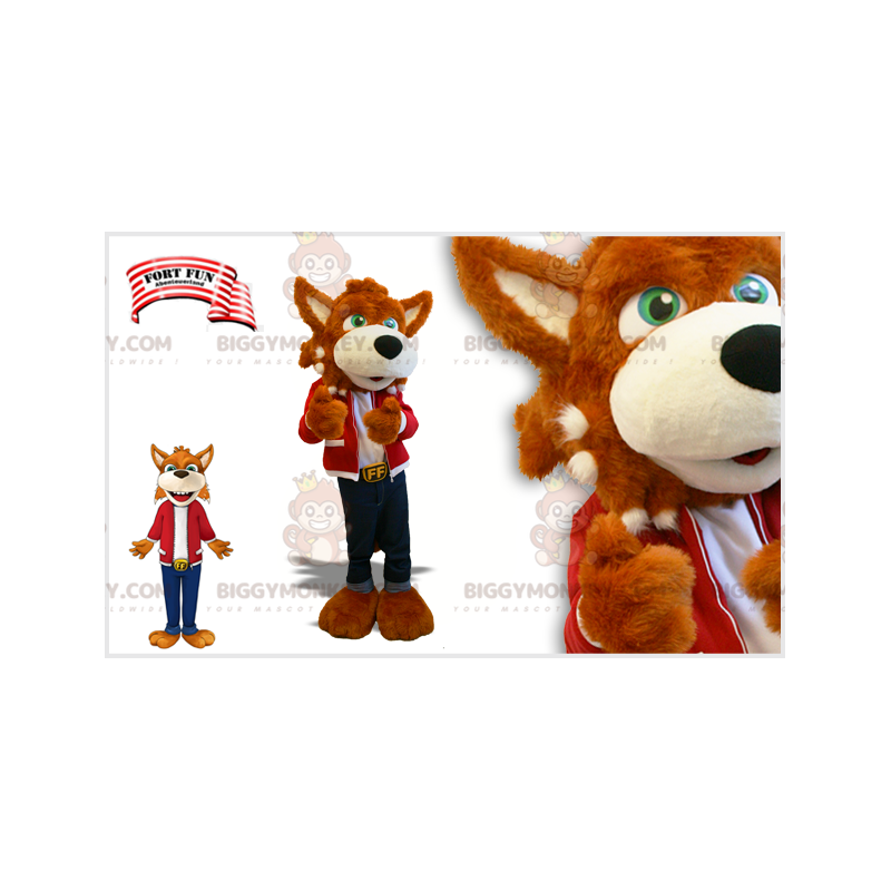 Brauner Hund Wolf mit grünen Augen BIGGYMONKEY™ Brauner Hund Wolf mit grünen Augen BIGGYMONKEY™