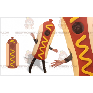 Giant Hot Dog BIGGYMONKEY™ Mascot Costume. fast food costume –