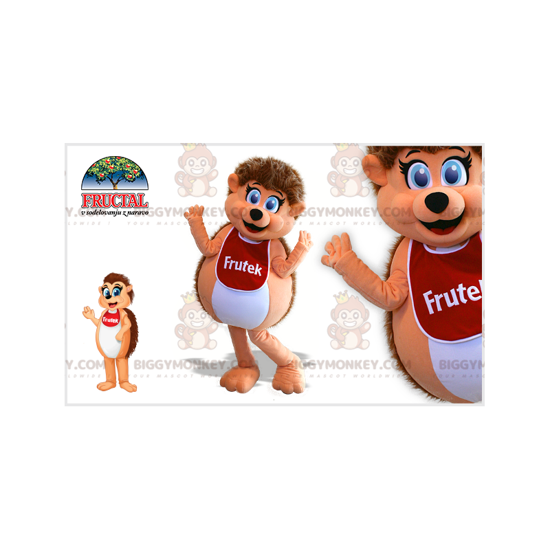 BIGGYMONKEY™ Costume da mascotte Riccio rosa e bianco con BIGGYMONKEY™ Costume da mascotte Riccio rosa e bianco con