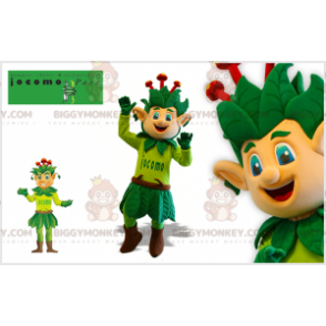 Disfraz de mascota BIGGYMONKEY™ de árbol de flores verde y rojo