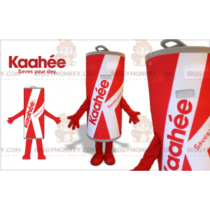 Costume da mascotte BIGGYMONKEY™ lattina rossa e bianca gigante