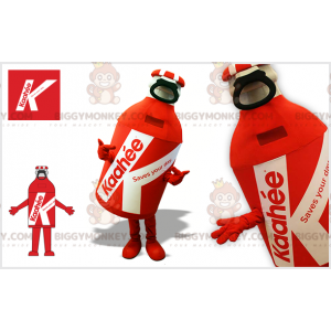 Kæmpe rød og hvid flaske BIGGYMONKEY™ maskotkostume -