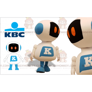 Costume da mascotte gigante bianco e blu robot BIGGYMONKEY™.