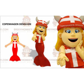 Merenneito BIGGYMONKEY™ maskottiasu viikinkikypärällä - Ihmisen maskotit - BIGGYMONKEY_07623 - BiggyMonkey.com