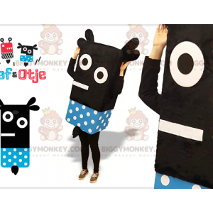 Costume de mascotte BIGGYMONKEY™ de domino de bonhomme noir et