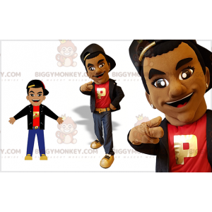 BIGGYMONKEY™ Mascot Costume of Young Mixed Race Man Dressed in