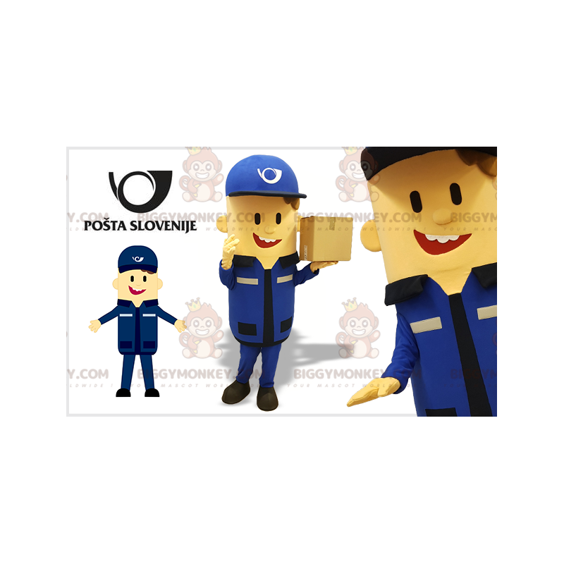 Blue Dressed Postman Deliveryman BIGGYMONKEY™ Mascot Costume – Blue Dressed Postman Deliveryman BIGGYMONKEY™ Mascot Costume –