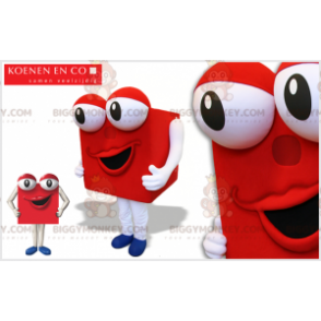 Big Eyes Square Man Red Cube BIGGYMONKEY™ Mascot Costume -
