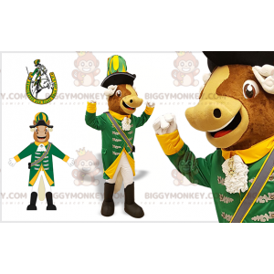 Koe BIGGYMONKEY™ mascottekostuum in wit en geelgroene