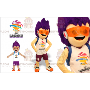 Fato de mascote BIGGYMONKEY™ de menino futurista com cabelo