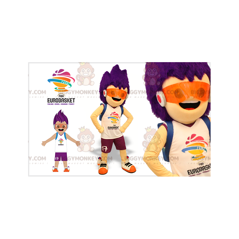 Costume da mascotte BIGGYMONKEY™ da ragazzo futuristico con Costume da mascotte BIGGYMONKEY™ da ragazzo futuristico con