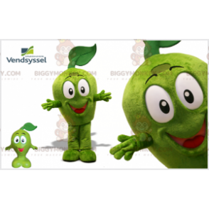 Very smiling green apple BIGGYMONKEY™ mascot costume. giant