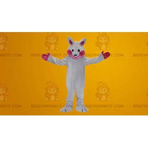 Disfraz de mascota de conejo blanco y rosa BIGGYMONKEY™ -