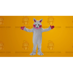 Hvid og lyserød kanin BIGGYMONKEY™ maskotkostume -