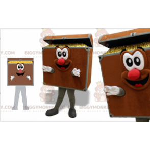 Schatzkiste BIGGYMONKEY™ Maskottchenkostüm. Piratentruhe -