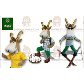 BIGGYMONKEY™ Costume da mascotte Camoscio grigio e bianco con