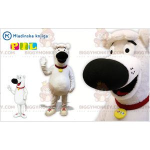 White and Black Dog BIGGYMONKEY™ Mascot Costume. doggie costume
