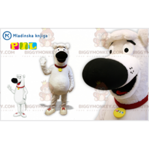 White and Black Dog BIGGYMONKEY™ Mascot Costume. doggie costume