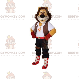 BIGGYMONKEY™ Tricolor Lion Mascot Costume With Smart Clothes -