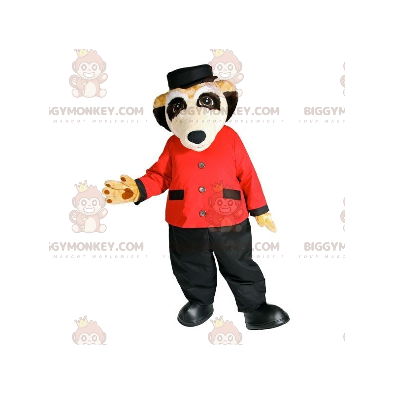 Traje de mascote animal tricolor BIGGYMONKEY™ vestido com roupa Traje de mascote animal tricolor BIGGYMONKEY™ vestido com roupa