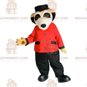 Tricolor Animal BIGGYMONKEY™ maskotkostume klædt i receptionistdragt - Skovdyr - BIGGYMONKEY_07673 - BiggyMonkey.com