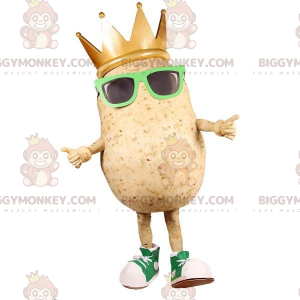 Giant Potato BIGGYMONKEY™ Mascot Costume with Glasses and Crown