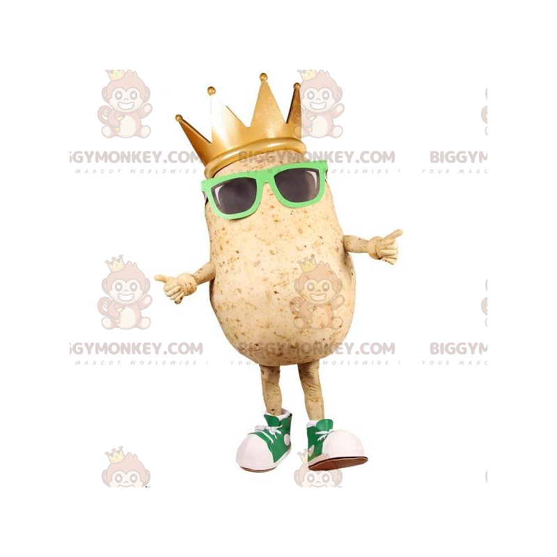 Giant Potato BIGGYMONKEY™ Mascot Costume with Glasses and Crown