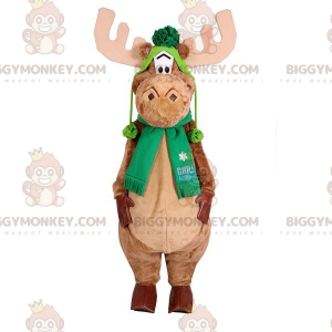  Costume da mascotte Caribou Elk BIGGYMONKEY™ con sciarpa e cappello - Mascotte di cervi e daini - BiggyMonkey.com