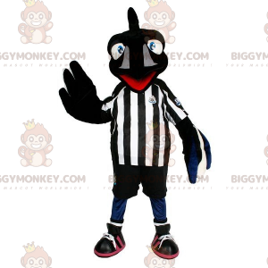 Zwarte kraai BIGGYMONKEY™ mascottekostuum met sportkleding -