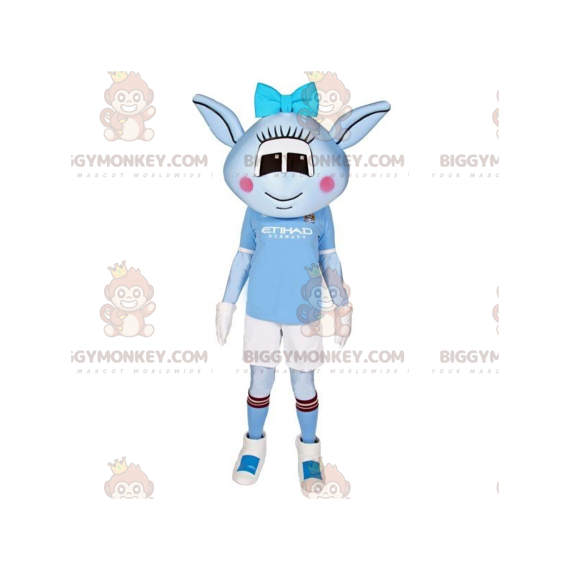 Blue Female Alien BIGGYMONKEY™ Mascot Costume With Sportswear -