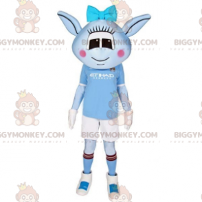 Blue Female Alien BIGGYMONKEY™ Mascot Costume With Sportswear -