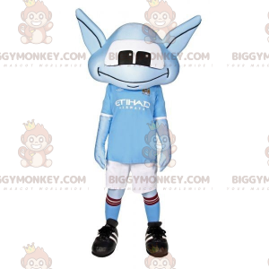 Blauwe Alien BIGGYMONKEY™ mascotte kostuum sportkleding -