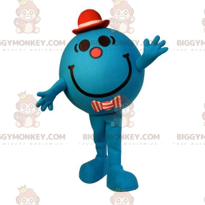 BIGGYMONKEY™ Mr. Mrs. Very Smiling Blue Snowman Mascot Costume