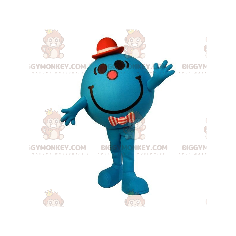BIGGYMONKEY™ Mr. Mrs. Very Smiling Blue Snowman Mascot Costume