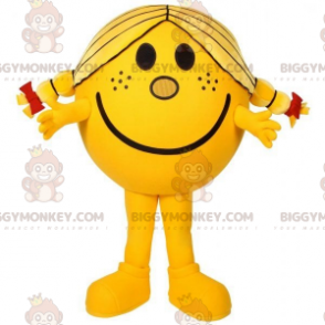BIGGYMONKEY™ Maskottchenkostüm Mrs Happiness Gelber Charakter Mr Mrs - Maskottchen berühmte Leute - BiggyMonkey.com