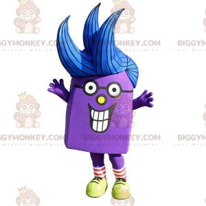 Very Smiling Purple Snowman BIGGYMONKEY™ Mascot Costume -