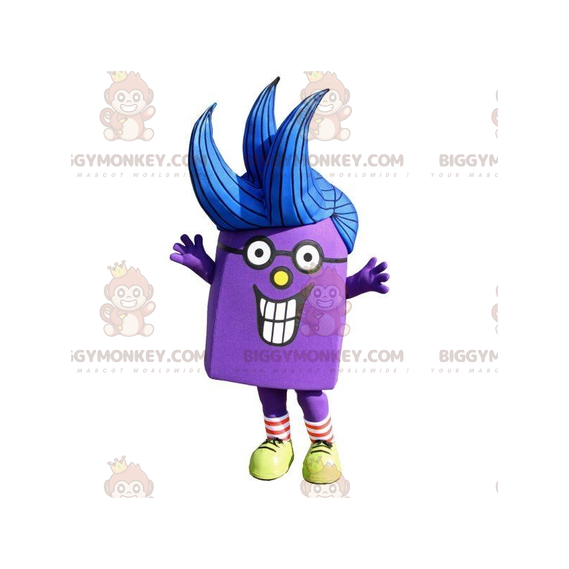 Costume de mascotte BIGGYMONKEY™ de bonhomme violet très Costume de mascotte BIGGYMONKEY™ de bonhomme violet très