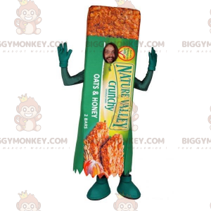 Costume de mascotte BIGGYMONKEY™ de barre de céréale géante.