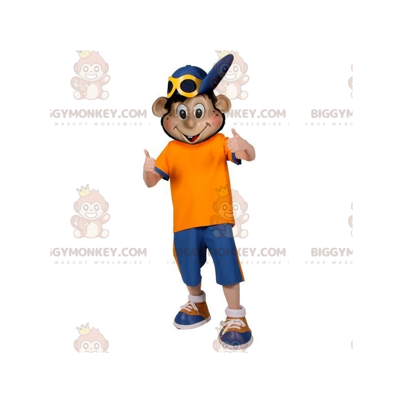 BIGGYMONKEY™-mascottekostuum voor tienerjongen met pet - BIGGYMONKEY™-mascottekostuum voor tienerjongen met pet -