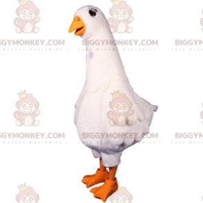 BIGGYMONKEY™ Kæmpe hvid og orange gåsmaskotkostume - Hens maskot - haner - høns - BIGGYMONKEY_07704 - BiggyMonkey.com