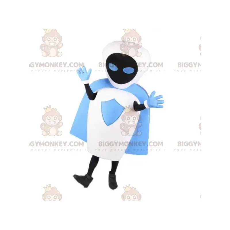 Kostým BIGGYMONKEY™ White Black and Blue Robot Maskot s Kostým BIGGYMONKEY™ White Black and Blue Robot Maskot s