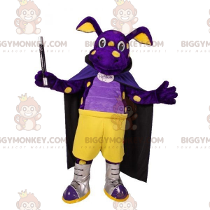 Purppura ja keltainen olento Dragon BIGGYMONKEY™ maskottiasu -