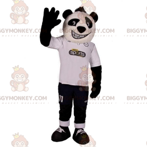 Very Smiling White and Black Panda BIGGYMONKEY™ Mascot Costume