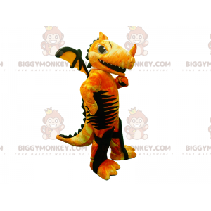 BIGGYMONKEY™ Costume da mascotte Drago giallo rosso e nero con