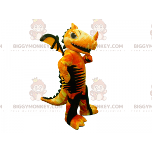 Traje de mascote BIGGYMONKEY™ Dragão amarelo vermelho e preto