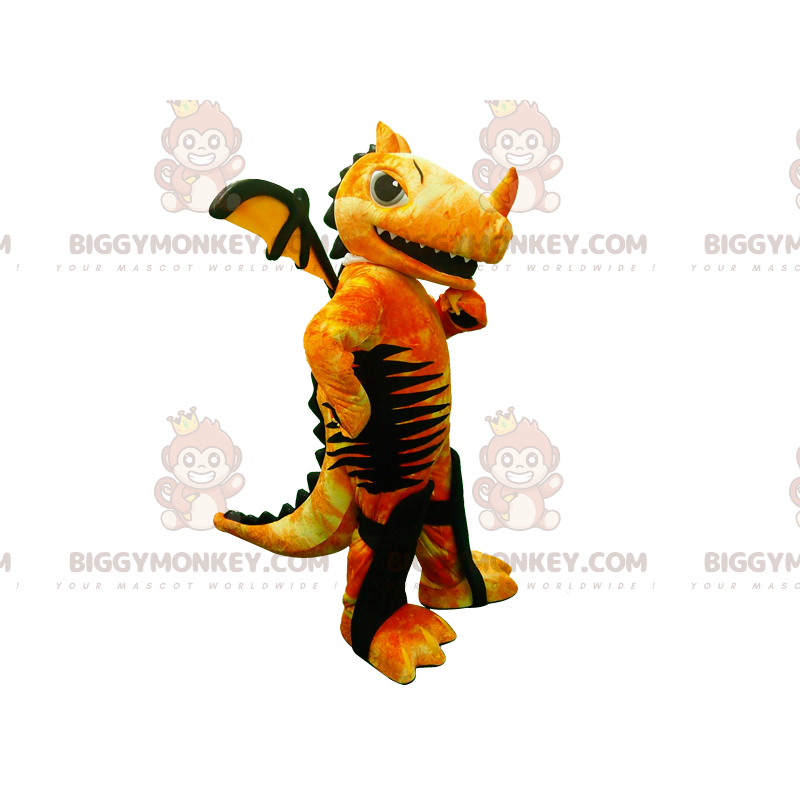 BIGGYMONKEY™ Mascot Costume Yellow Red and Black Dragon with BIGGYMONKEY™ Mascot Costume Yellow Red and Black Dragon with