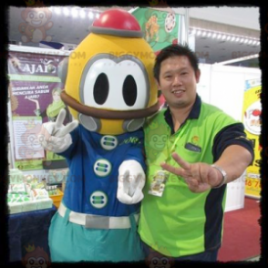 Disfraz de mascota buzo amarillo y azul BIGGYMONKEY™ -