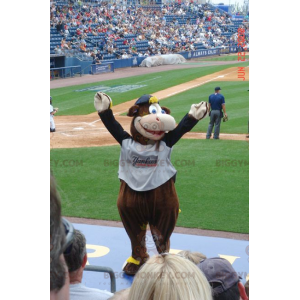 Smiling Brown and White Cow BIGGYMONKEY™ Mascot Costume –
